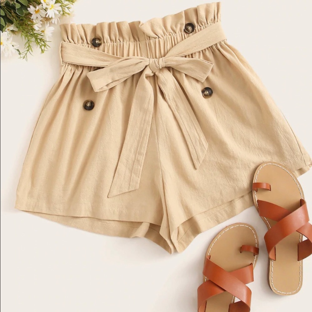 cream colored shorts